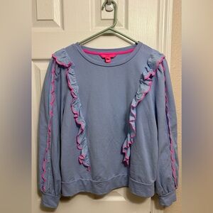 Lilly Pulitzer Light Blue Top with Pink Trim